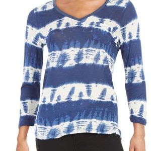 Two by Vince Camuto Tye Dye V-Neck Top